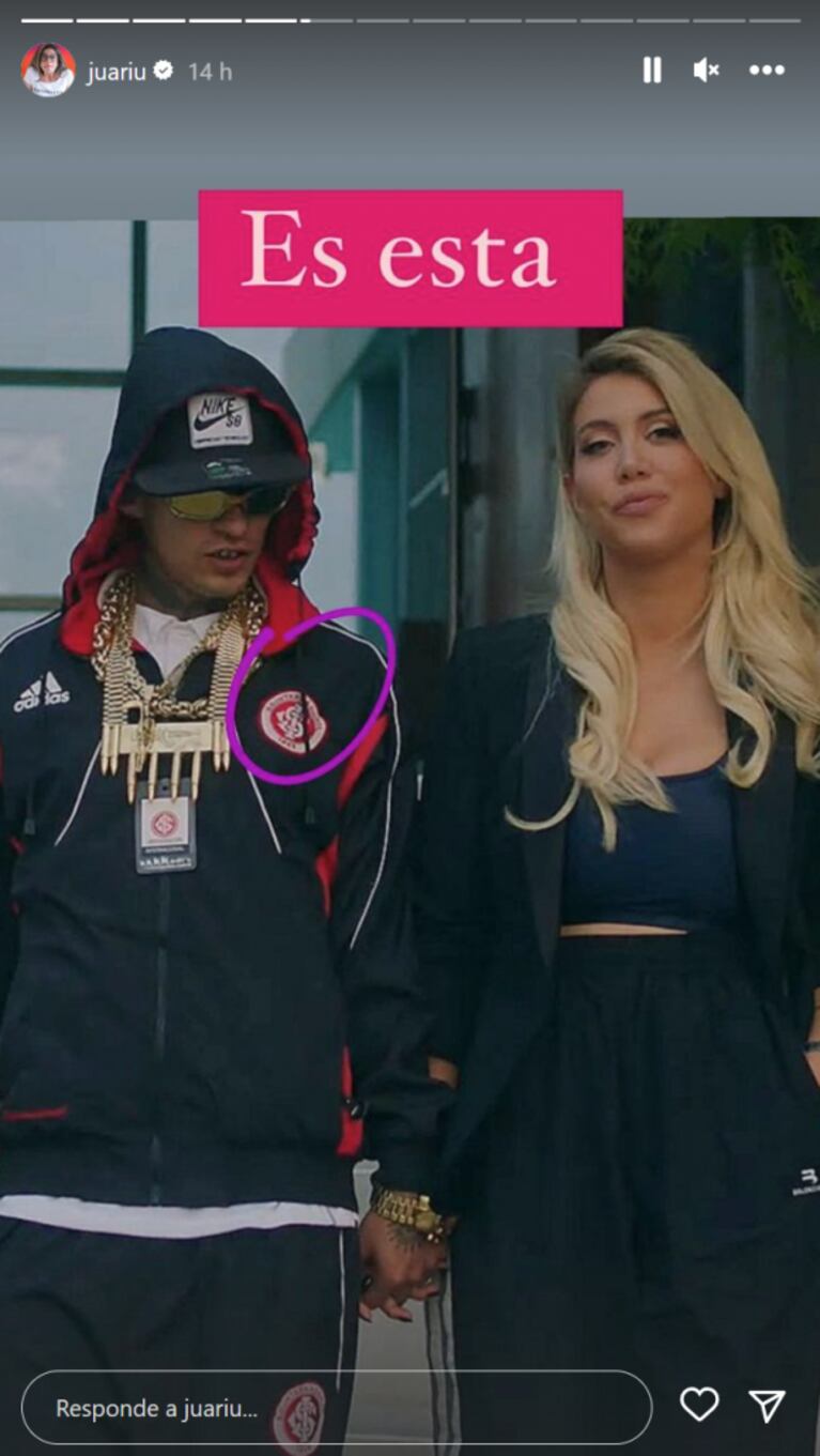 Wanda Nara se mostró con una campera igual a la que usó L-Gante y reavivaron los rumores de romance