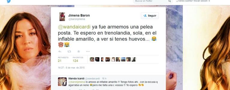 Wanda Nara se solidarizó con Jimena Barón por su violento asalto en Twitter.