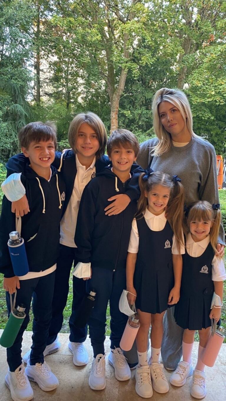 Wanda Nara, sensible con el primer día de clases de sus hijos en Francia: "Me quedo con la preocupación de cada uno por la adaptación del otro"