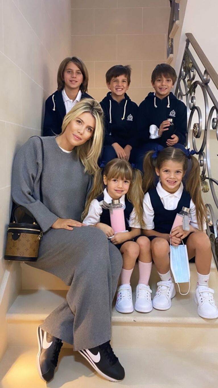 Wanda Nara, sensible con el primer día de clases de sus hijos en Francia: "Me quedo con la preocupación de cada uno por la adaptación del otro"