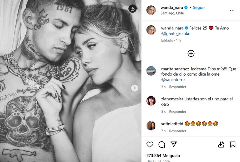 Wanda Nara sorprendió a L-Gante por su cumpleaños (Foto: captura de Instagram/@wanda_nara).