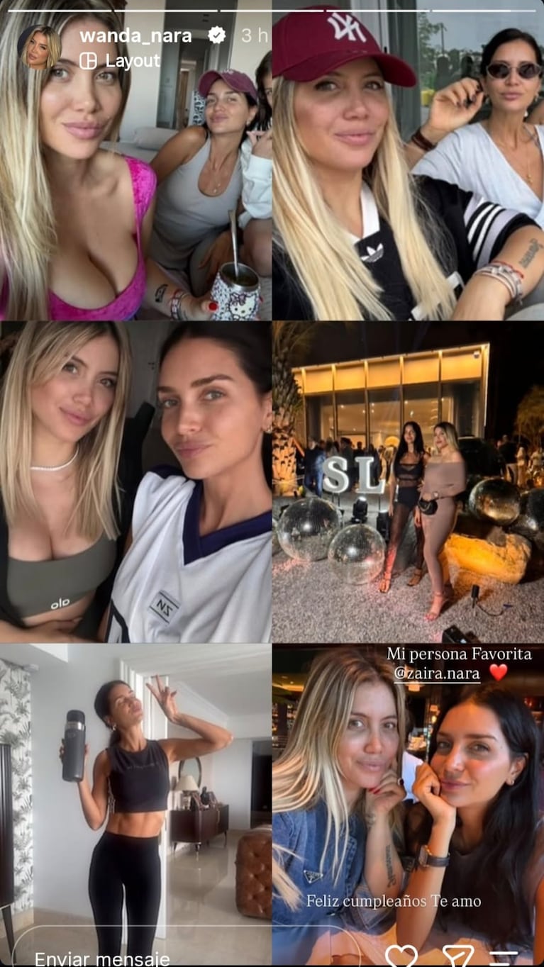 Wanda Nara sorprendió a su hermana Zaira en el día de su cumpleaños con un collage (Foto: Instagram/@wanda_nara).