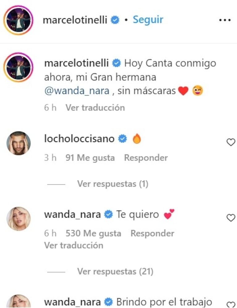 Wanda Nara sorprendió al acompañar a L-Gante a la fiesta de Canta Conmigo Ahora y Marcelo Tinelli le dedicó un pícaro mensaje