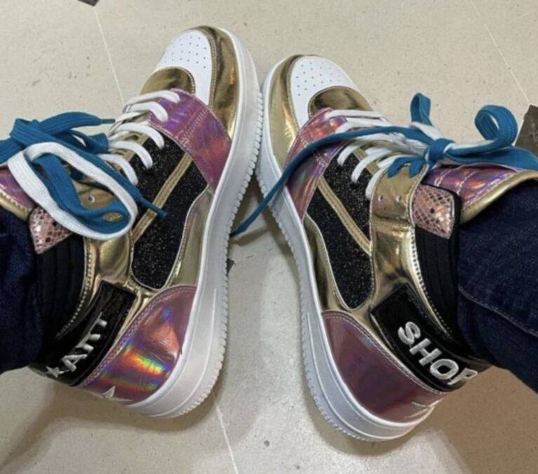 Wanda Nara sorprendió al lucir un exclusivo modelo de zapatillas en el cumple de Isabella