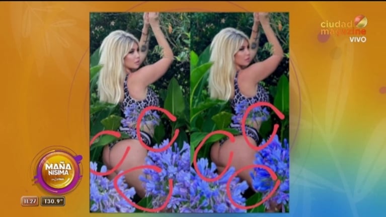 Wanda Nara subió la misma foto con y sin Photoshop: "Se le fue la mano"