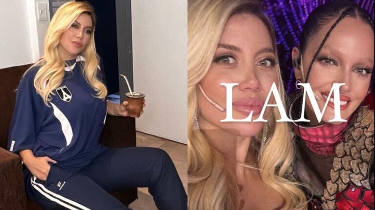 Wanda Nara subió una foto junto a Oriana Sabatini en ¿Quién es la Máscara?, la borró y pidió disculpas (Fotos: Instagram y Twitter)