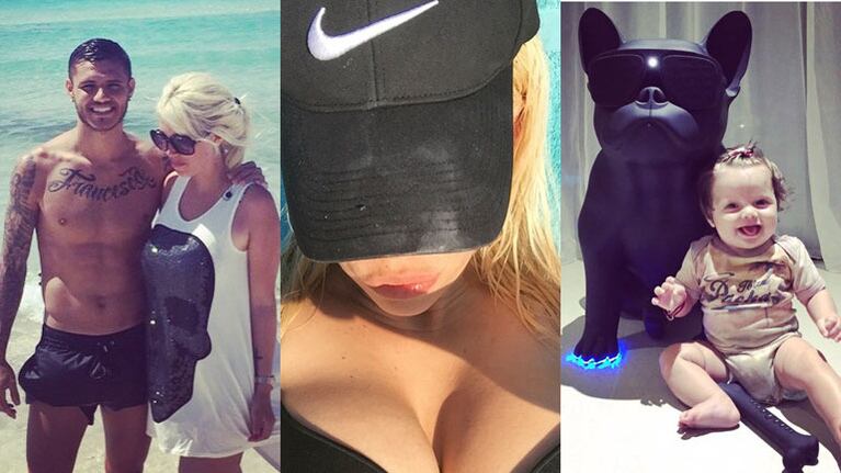 Wanda Nara, súper escote y regalo para Mauro Icardi (Fotos: Instagram). 