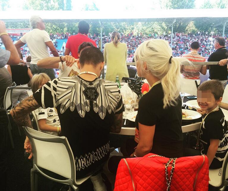 Wanda Nara, sus hijos mayores y Mauro Icardi en la F1. (Fotos: Instagram)