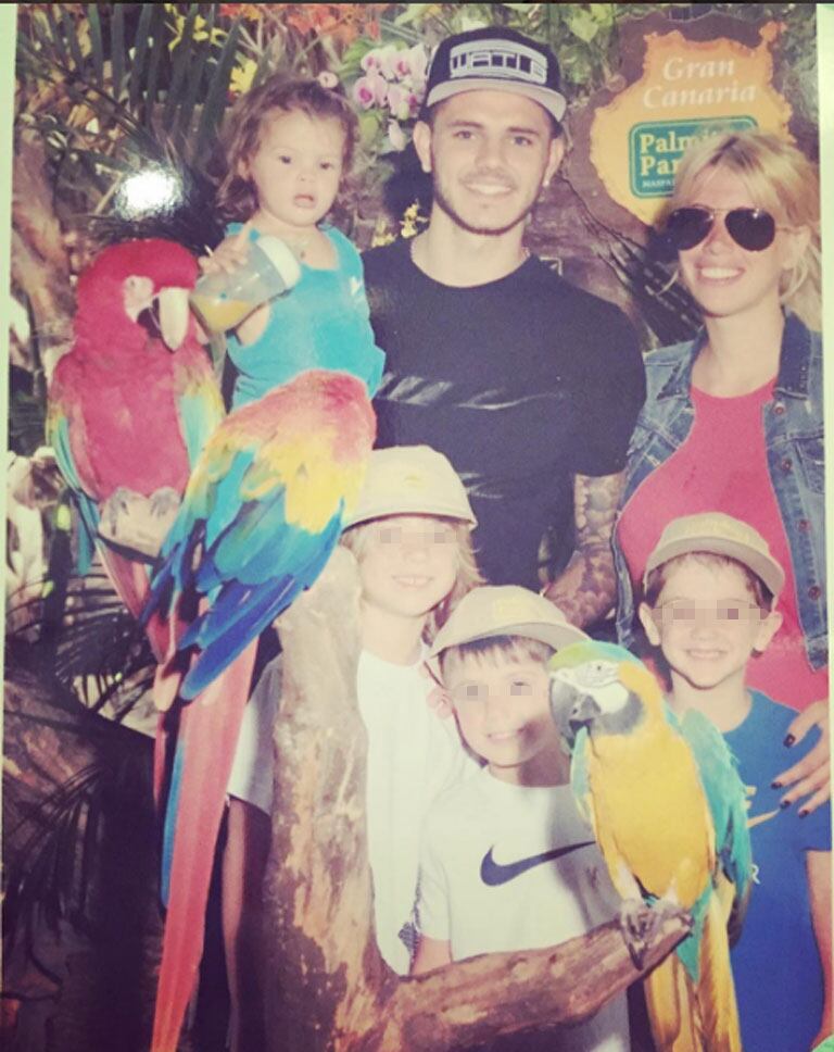 Wanda Nara, sus hijos y Mauro Icardi, de vacaciones en Gran Canaria (Fotos: Instagram).