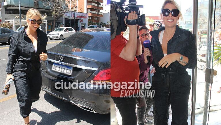 Wanda Nara usó un auto de L-Gante para ir a la entrevista con Grego Rosello y Belu Lucius. Foto: Movilpress