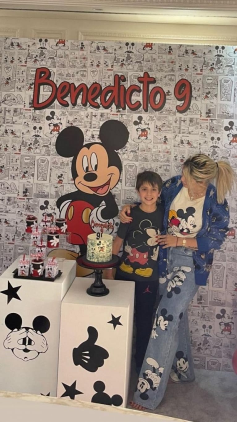 Wanda Nara y el festejo temático del cumpleaños de su hijo Benedicto: “Mi pequeño milanés se hace mayor”