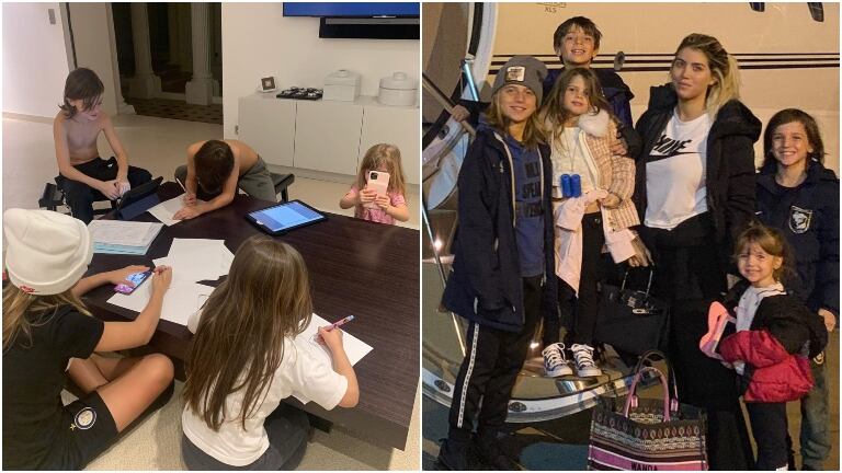 Wanda Nara y el nuevo método de enseñanza para sus hijos tras suspenderse las clases por el Coronavirus (Fotos: Instagram)