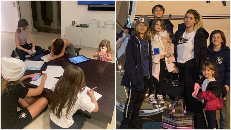 Wanda Nara y el nuevo método de enseñanza para sus hijos tras suspenderse las clases por el Coronavirus (Fotos: Instagram)