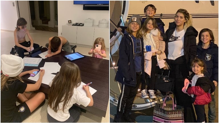 Wanda Nara y el nuevo método de enseñanza para sus hijos tras suspenderse las clases por el Coronavirus (Fotos: Instagram)