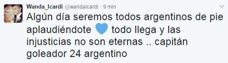 Wanda Nara y el picante tweet que disparó contra Bauza ¡pero después borró!: "Las injusticias no son eternas, Mauro"