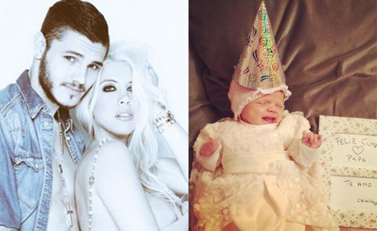 Wanda Nara y el saludo más tierno para Mauro Icardi. (Fotos: Twitter)