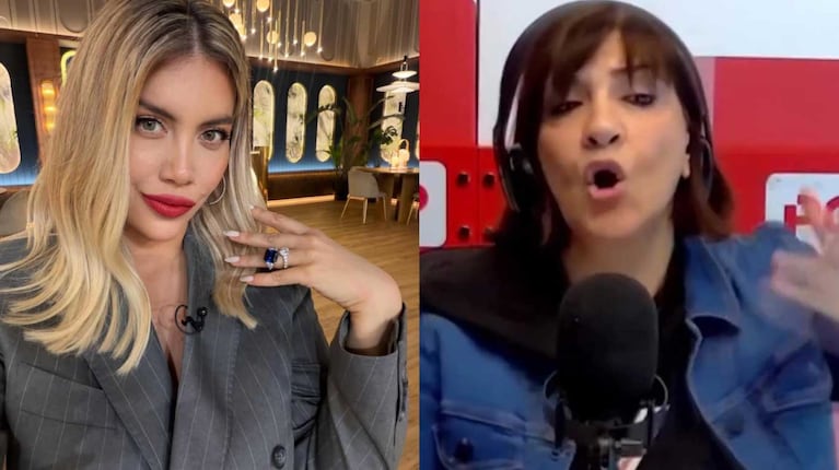Wanda Nara y Elizabeth “La Negra” Vernaci (Fotos: captura POP 101.5 y Instagram @wanda_nara)