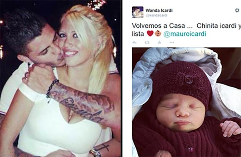 Wanda Nara y Francesca Icardi a casa. (Fotos: Web y Twitter)