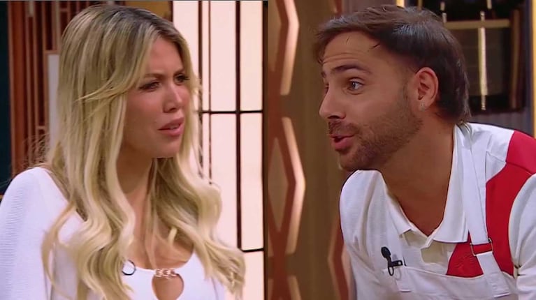 Wanda Nara y Grego Rosello en MasterChef Celebrity (Fotos: capturas Telefe)