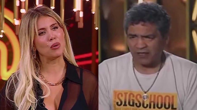 Wanda Nara y Jorge "Roña" Castro (Fotos: capturas Telefe)