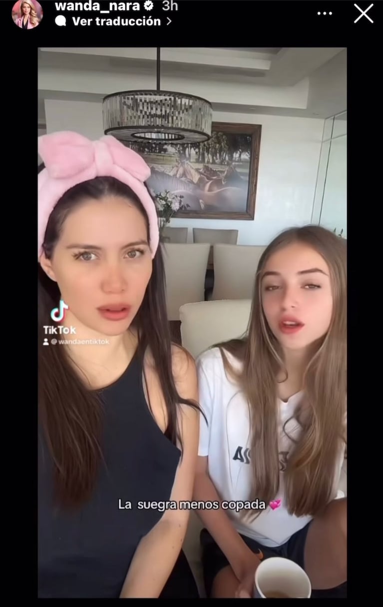 Wanda Nara y Julieta Fillol en TikTok.