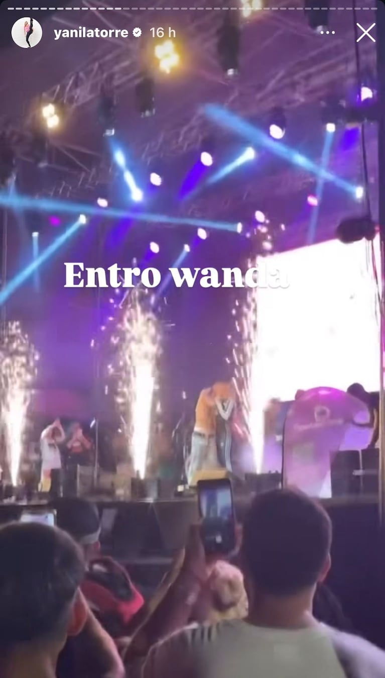 Wanda Nara y L-Gante cantaron juntos en un show en provincia de Buenos Aires (Foto: Instagram/@yanilatorre).