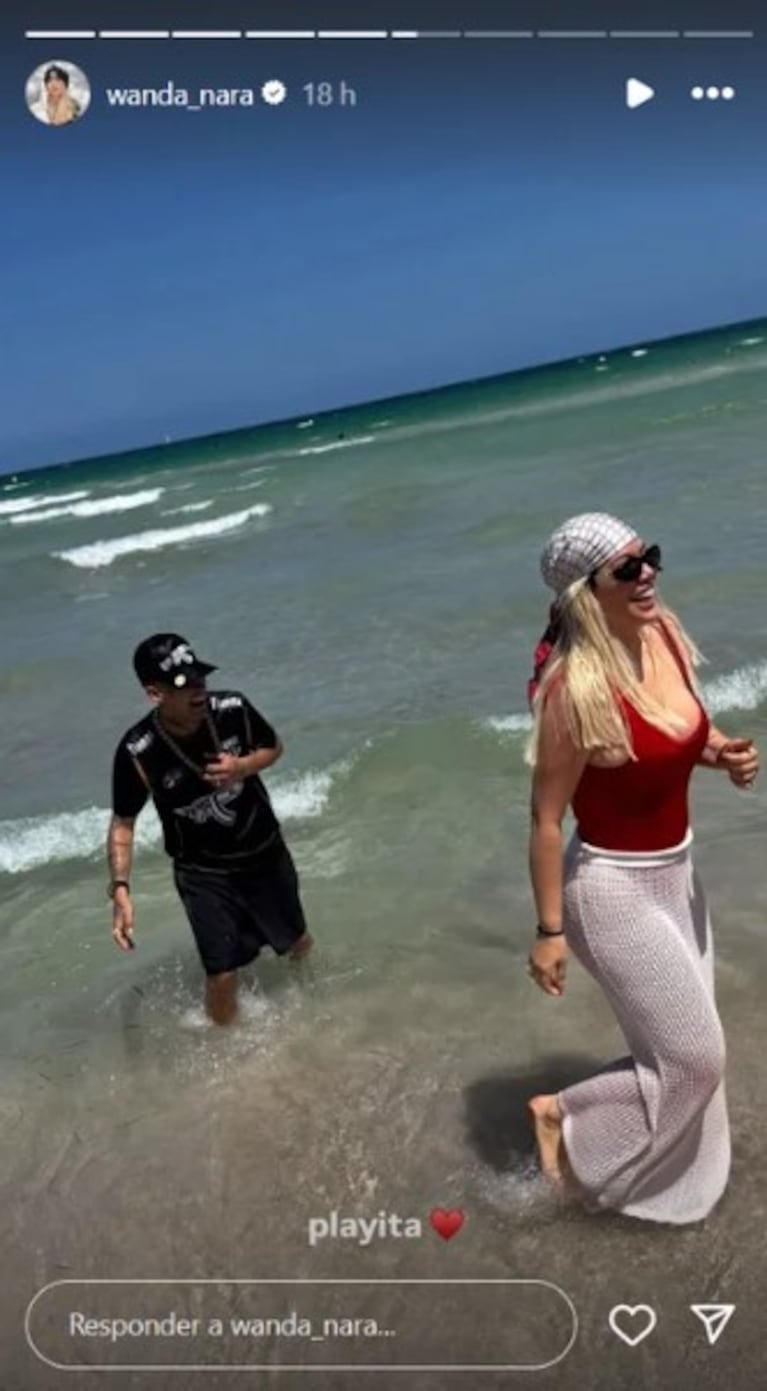 Wanda Nara y L-Gante en Mallorca | Créditos: Instagram @wanda_nara