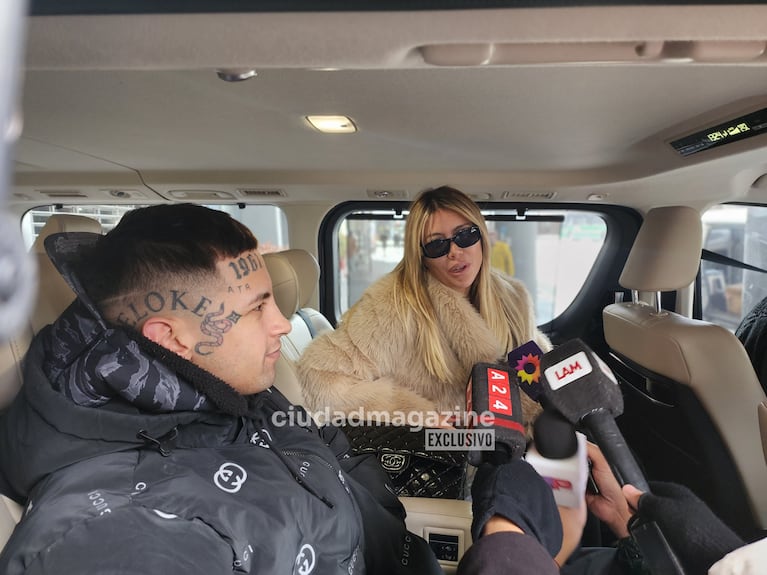 Wanda Nara y L-Gante, este lunes al mediodía. Foto: RS Fotos