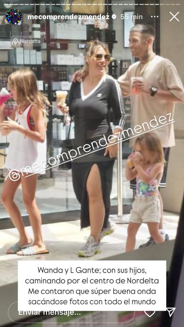 Wanda Nara y L-Gante (Foto: Instagram de @mecomprendezmendez)