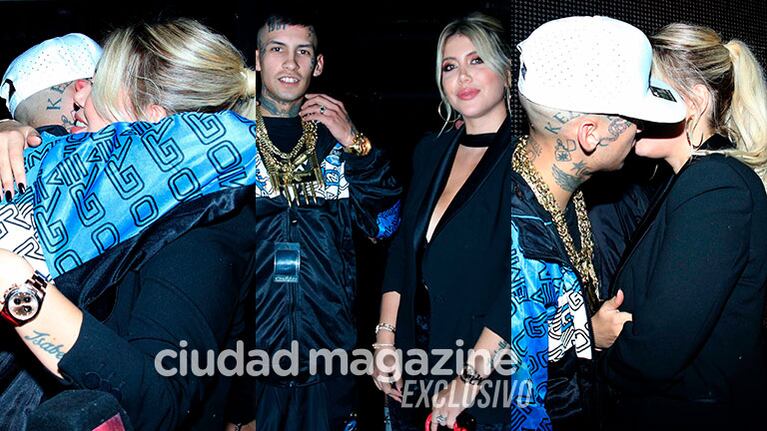 Wanda Nara y L-Gante se mostraron muy juntos (Fotos: Movilpress).