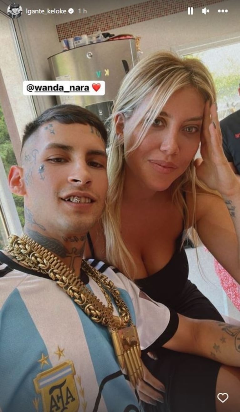 Wanda Nara y L-Gante vieron juntos Argentina vs. Croacia tras las primeras imágenes a los besos