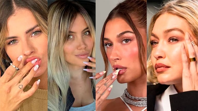 Wanda Nara y la China Suárez como Gigi Hadid y Hailey Bieber: ellas usan las “uñas jabón” que son LA tendencia
