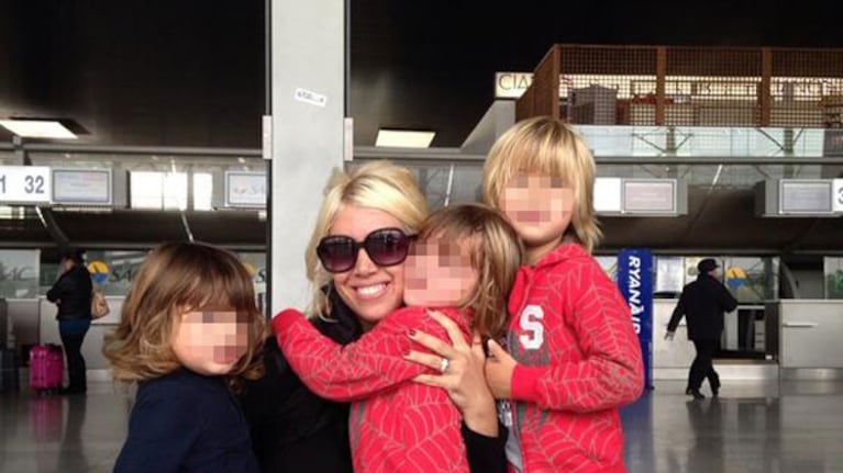 Wanda Nara y la postal de la felicidad junto a sus niños (Foto: Twitter).