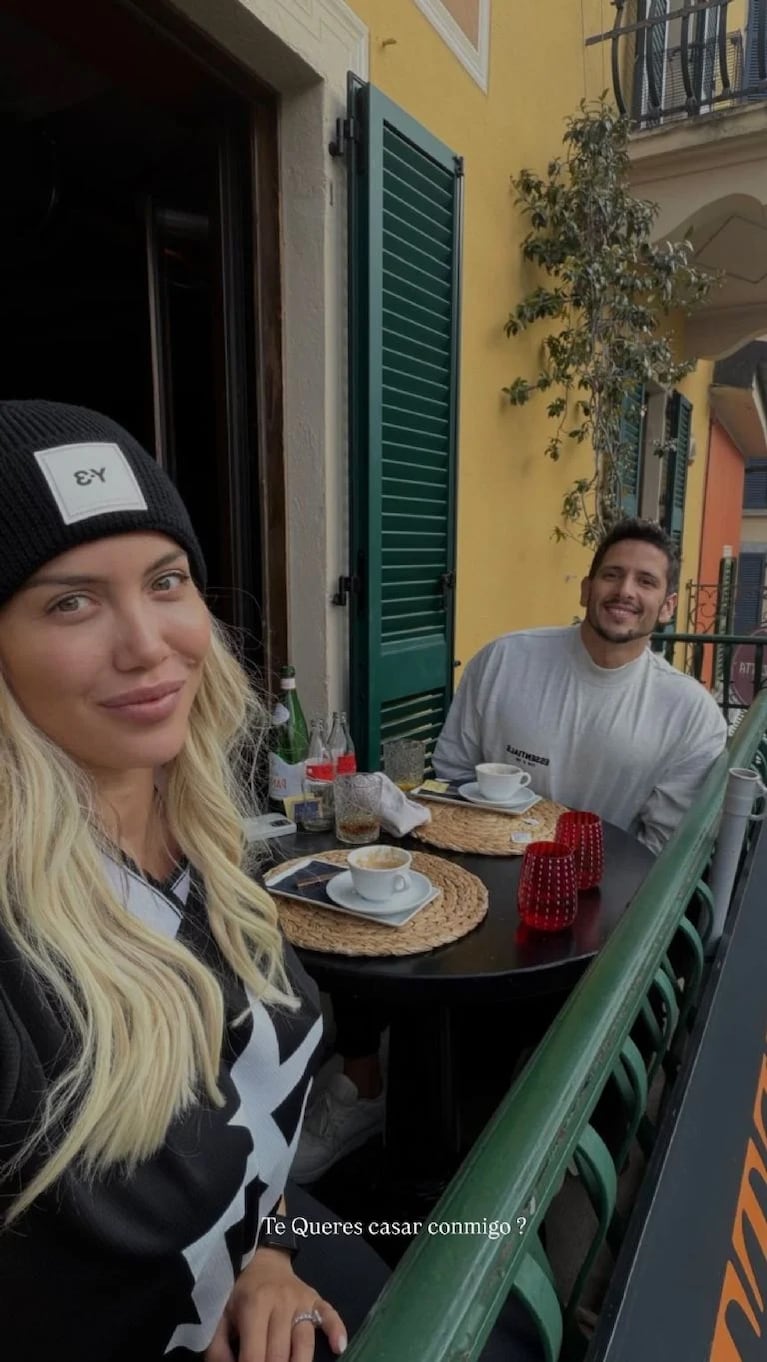 Wanda Nara y la propuesta de matrimonio de Martín Migueles . Foto: Instagram martin_migueles