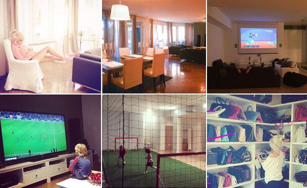 Wanda Nara y las fotos de su increíble residencia en el barrio San Siro, de Milán. (Foto: revista Caras, Twitter e Instagram)