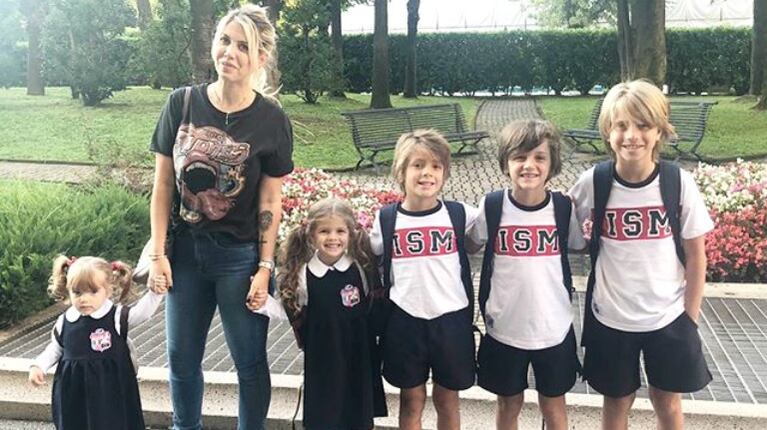 Wanda Nara y las fotos del primer día de clases de sus hijos (Foto: Instagram)