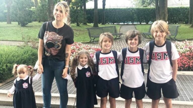 Wanda Nara y las fotos del primer día de clases de sus hijos: "Tantas emociones e ilusiones para ellos y para mí"