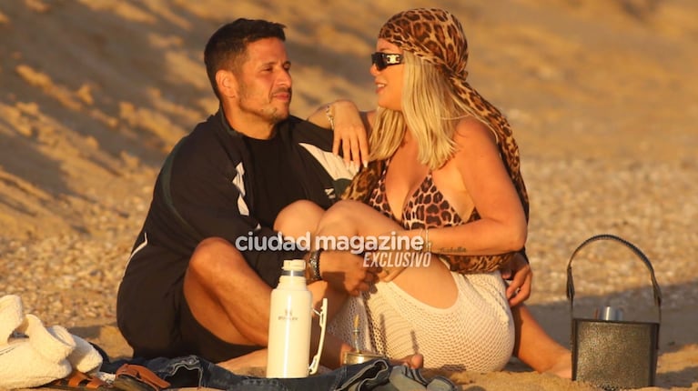 Wanda Nara y Martín Migueles en Punta del Este. Foto: RS Fotos