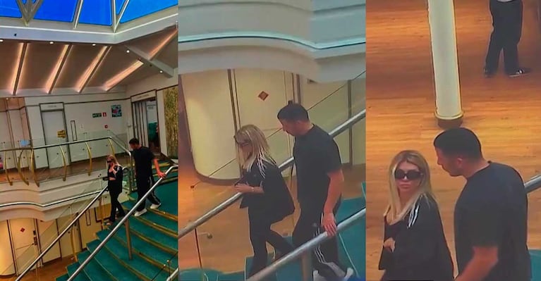 Wanda Nara y Martin Migueles (Fotos: capturas América TV)