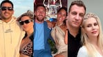 Wanda Nara y Martín Migueles, Leo Messi y Antonela Roccuzzo, Maxi López y Daniela Christiansson (Fotos: redes sociales).