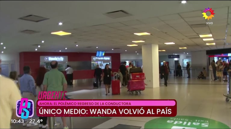 Wanda Nara y Martín Migueles regresaron al país con 18 valijas.