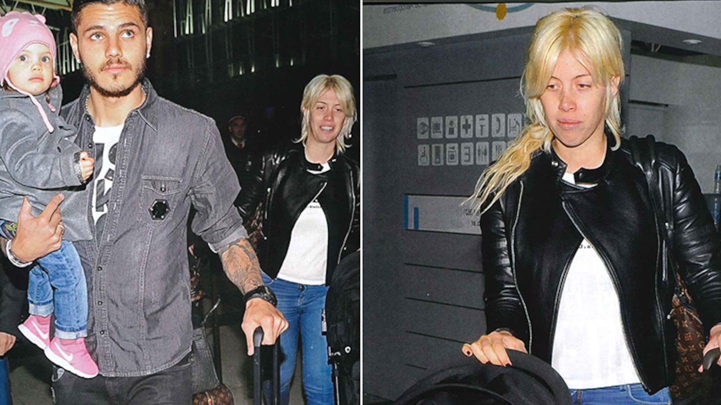 Wanda Nara y Mauro Icardi antes de viajar a Miami. Fotos: revista Caras.