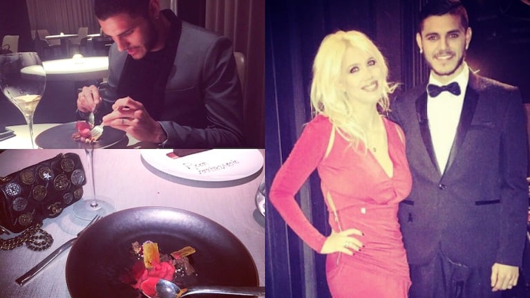 Wanda Nara y Mauro Icardi en una lujosa cena por su primer aniversairio. Foto: Instagram