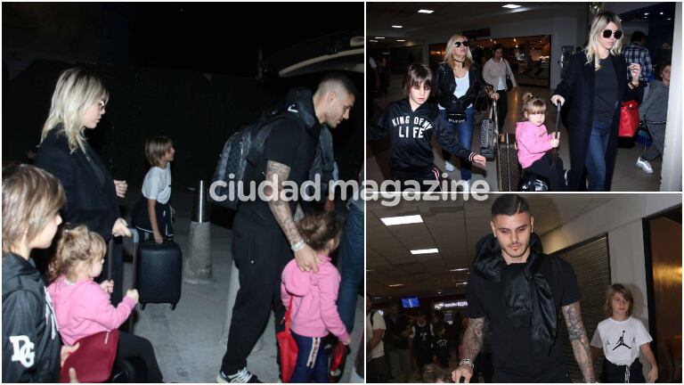 Wanda Nara y Mauro Icardi llegaron a la Argentina. Fotos: Movilpress