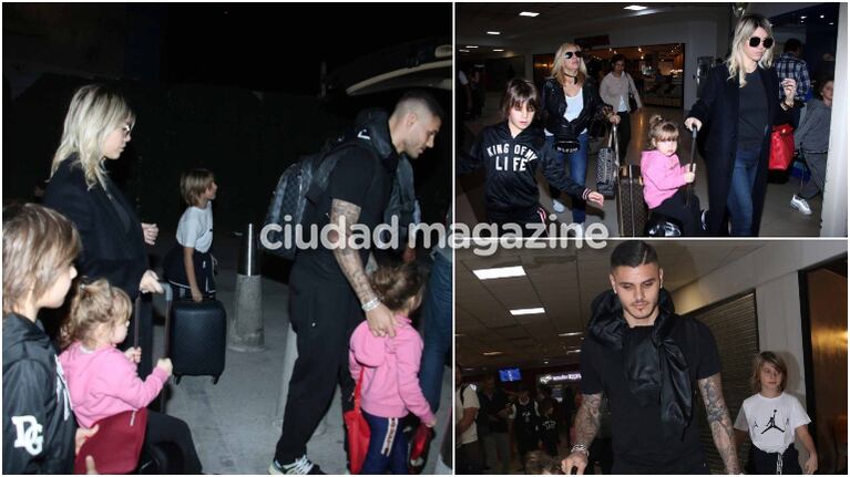 Wanda Nara y Mauro Icardi llegaron a la Argentina. Fotos: Movilpress