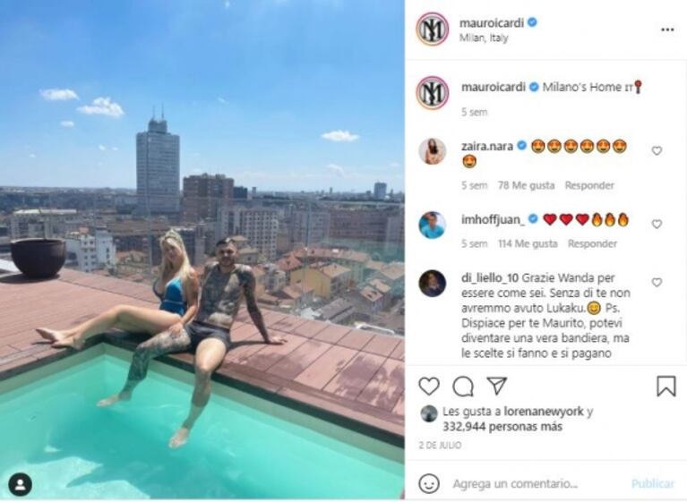 Wanda Nara y Mauro Icardi, protagonistas de un sorpresivo rumor de crisis: ya no se muestran juntos en redes 