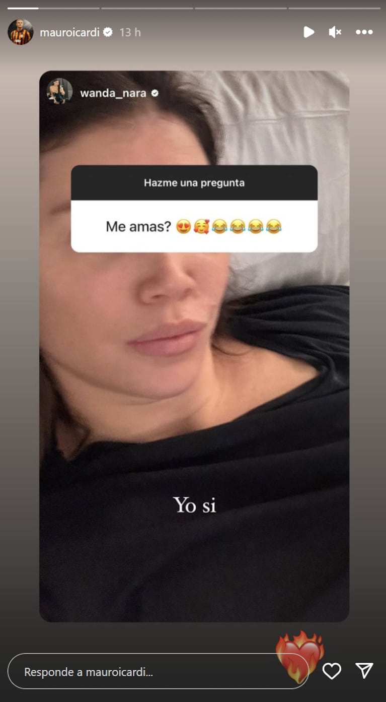 Wanda Nara y Mauro Icardi protagonizaron un romántico ida y vuelta en redes: “¿Me amás?”