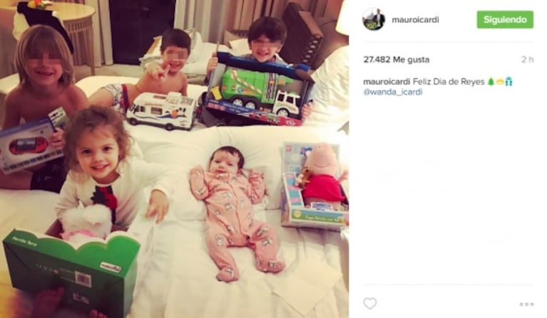 Wanda Nara y Mauro Icardi recibieron la visita de los Reyes Magos en su casa de España: ¡mirá los regalos que les dejaron a sus hijos!
