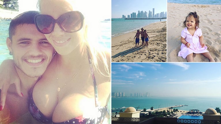 Wanda Nara y Mauro Icardi, sus exóticas vacaciones familiares en el Golfo Pérsico: las fotos en las playas de Qatar