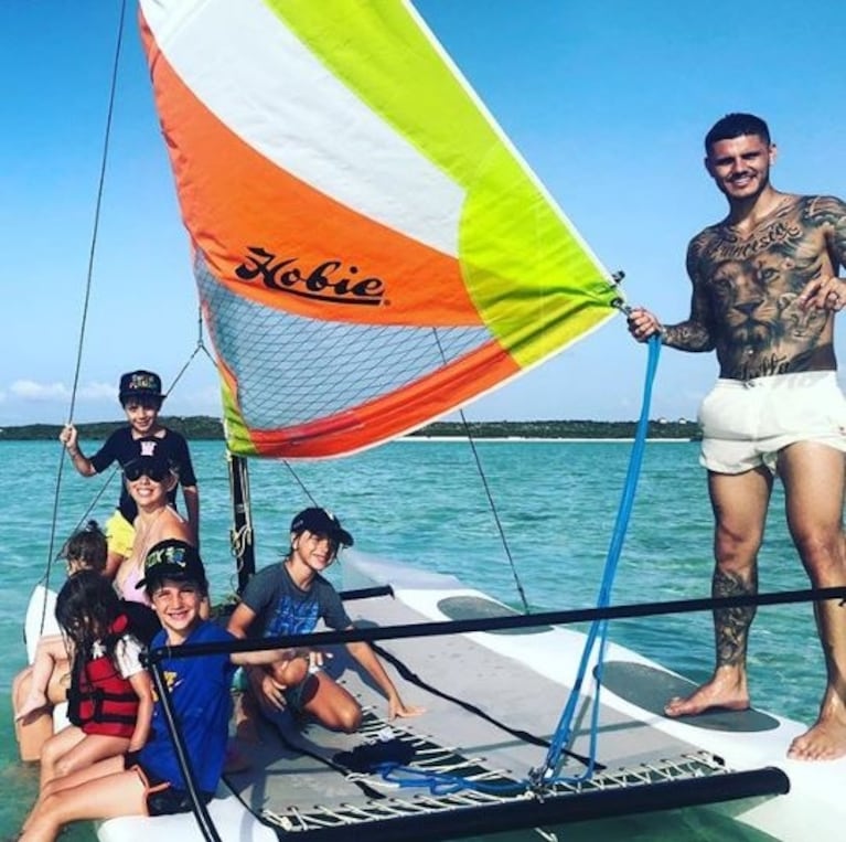 Wanda Nara y Mauro Icardi, vacaciones extra large: paraíso en familia en las islas Turcas y Caicos 